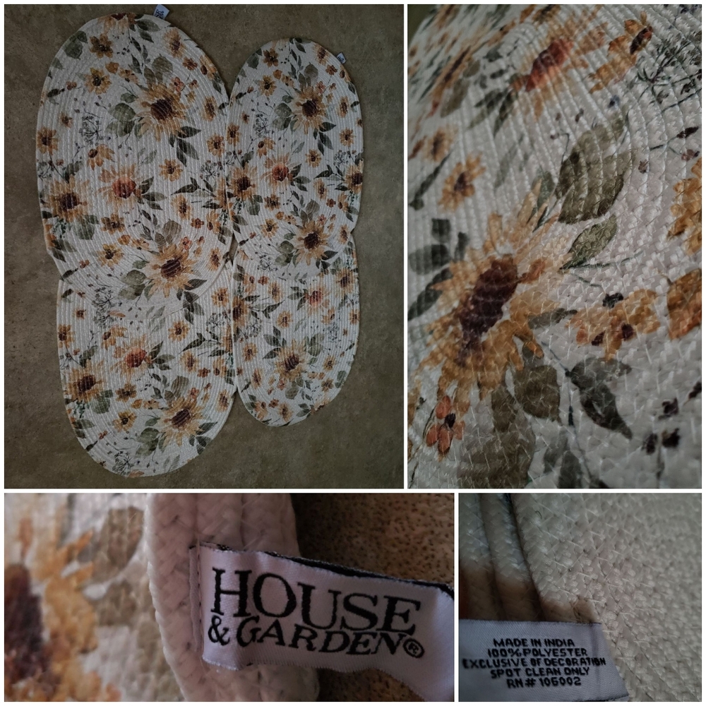 House & Garden Floral Oval Placemats